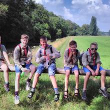 Scouts tijdens de tocht naar Almen